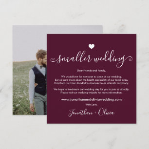 Faire-part Petit Mariage Photo Bourgogne Mariage Réduit