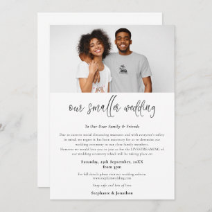 Faire-part Petit Mariage Réduire Photo Script Moderne