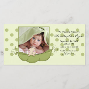 Faire-part Petit Pois doux bébé garçon Annouement de naissanc