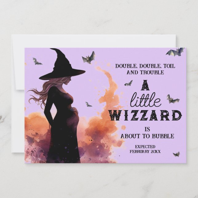 Faire-part Petit WIzzard Halloween Photo personnalisée Grosse (Devant)