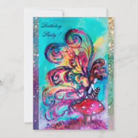 PETITE ELF DE CHAMPIGNONS, rose jaune bleu étincel