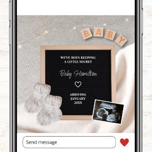 Faire-part Petite Ultrasound Secret Photo Grossesse hivernale