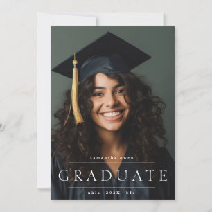 Faire-part photo à fond moderne formelle Université