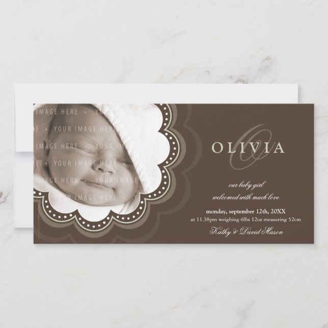 Faire-part PHOTO ANNONCES DE NAISSANCE :: fleur douce 5L (Devant)