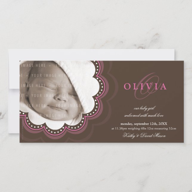 Faire-part PHOTO ANNONCES DE NAISSANCE :: fleur douce 7L (Devant)