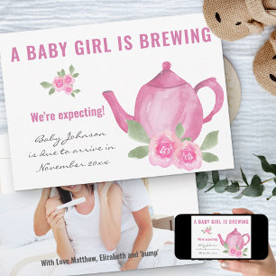 Faire-part Photo Baby Girl est en train de brasser la grosses