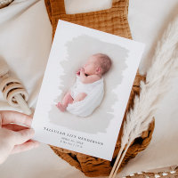 Photo Bébé Blanc Minimaliste Pinceau Stroke Birth