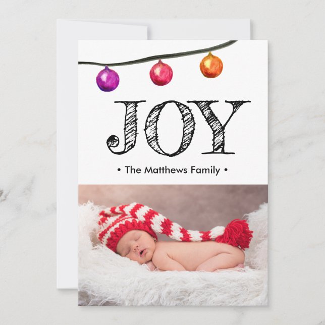 Faire-part photo bébé Noël Joyeux Noël (Devant)