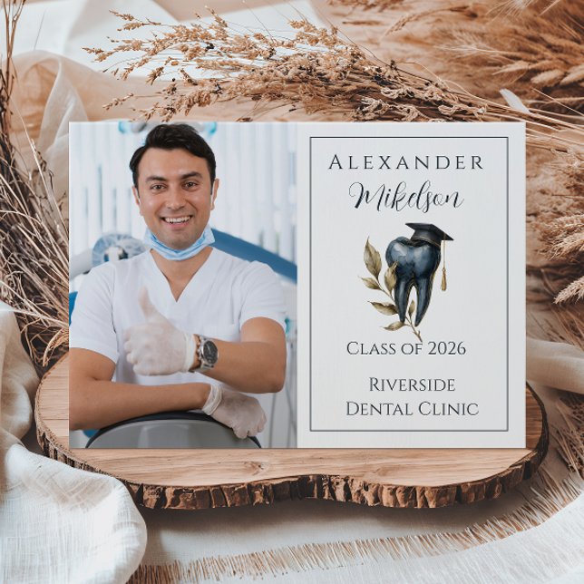 Faire-part Photo Blue Laurel Tooth Graduation Party (Créateur téléchargé)