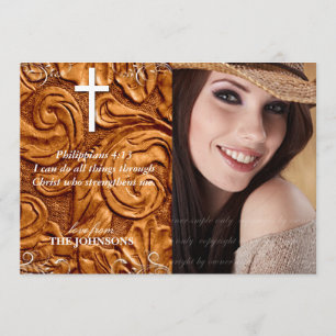 Faire-part Photo chrétienne d'obtention du diplôme de diplômé
