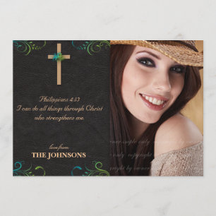 Faire-part Photo chrétienne d'obtention du diplôme de diplômé