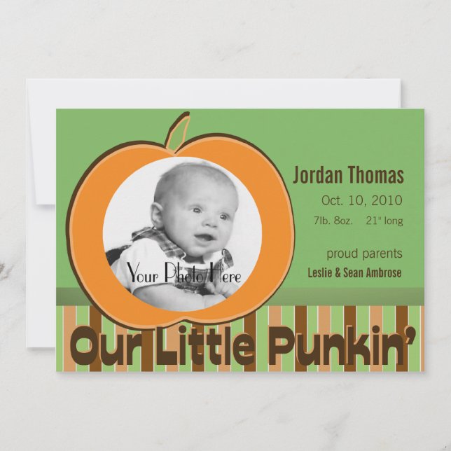 Faire-part photo citrouille (Devant)