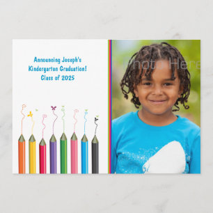 Faire-part Photo colorée des textes de diplômé de la jeunesse