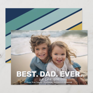 Faire-part Photo complète avec Best Papa Ever - Salutation Wh