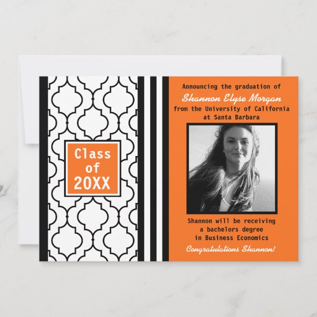 Faire-part photo contemporaine de graduation chic  (Devant)