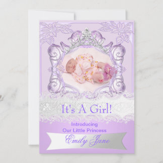 Faire-part Photo d'annonce de nouvelle petite fille Princesse