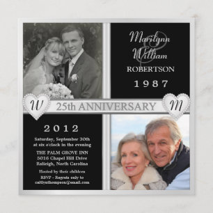 Faire-part photo de 25e anniversaire de mariage av