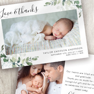 Faire-part Photo de bébé Eucalyptus