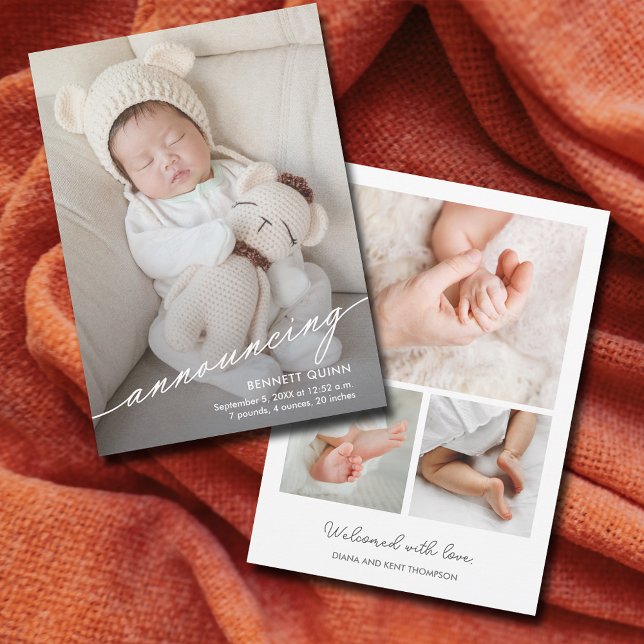 Faire-part Photo de bébé moderne de naissance (Créateur téléchargé)