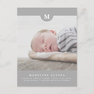 Faire-part PHOTO DE BÉBÉ   Moderne minimaliste