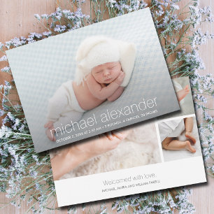 Faire-part Photo de bébé moderne naissance