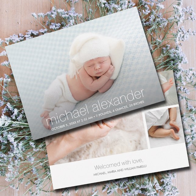 Faire-part Photo de bébé moderne naissance (Créateur téléchargé)