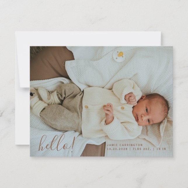 Faire-part Photo de bébé Naissance moderne (Devant)