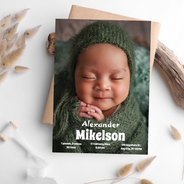 Faire-part Photo de bébé Naissance moderne (Créateur téléchargé)
