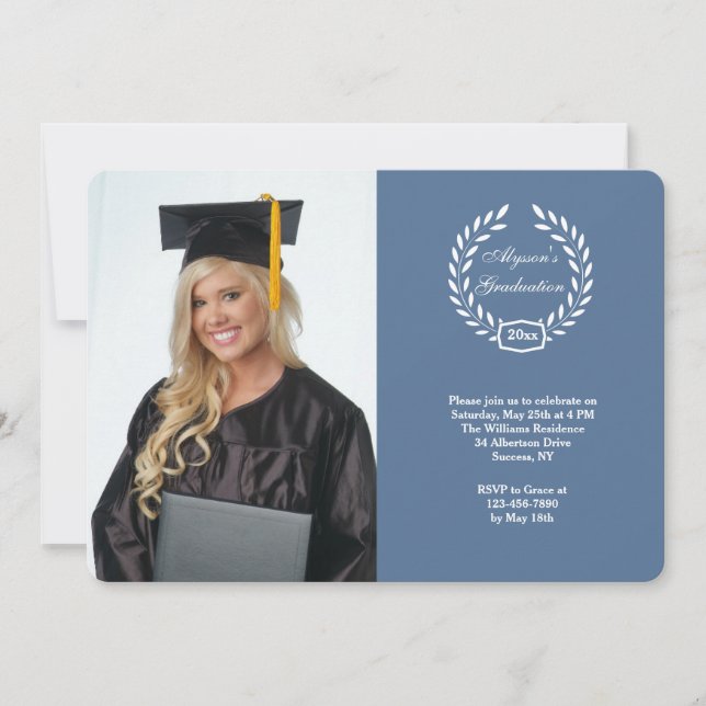 Faire-part photo de couronne de remise de diplôme (Devant)