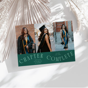 Faire-part Photo de diplômé avec typographie verte dégradée C