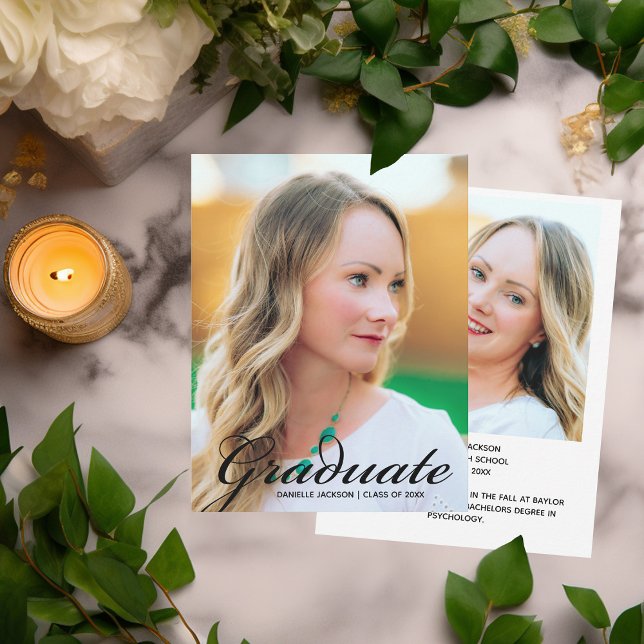 Faire-part Photo de diplômé moderne avec superposition de scr (Créateur téléchargé)