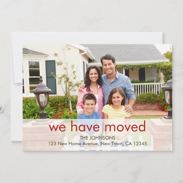 Faire-part Photo de famille Nous avons déplacé le nom et la n (Devant)