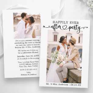 Faire-part Photo de fête Calligraphie Cœur Heureux Pour Toujo