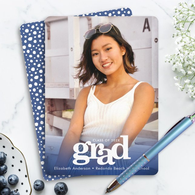 Faire-part Photo de fin d'études de la Marine typographie mod (Créateur téléchargé)