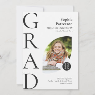 Faire-part Photo de fin d'études du collège noir blanc