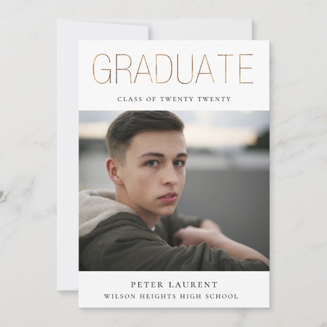 Faire-part Photo de grade d'or (Devant)