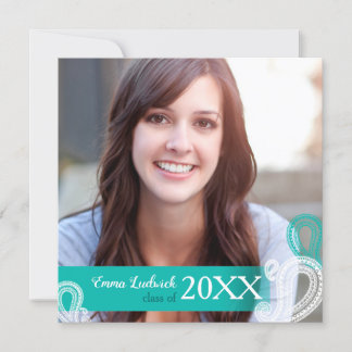 Faire-part photo de graduation moderne Paisley