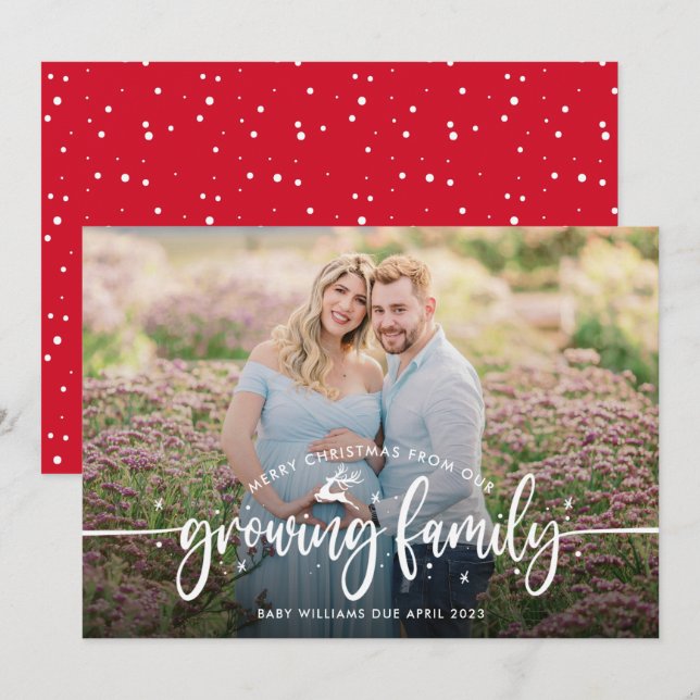 Faire-part Photo de grossesse de Noël (Devant / Derrière)
