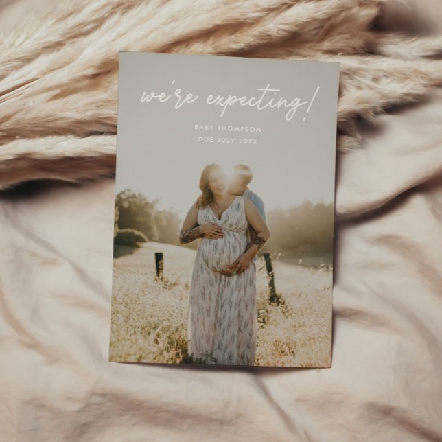 Faire-part Photo de grossesse 'Nous attendons un bébé' écritu (Créateur téléchargé)