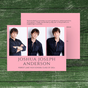 Faire-part photo de la finition rose