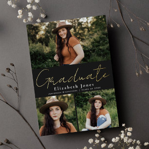 Faire-part photo de la graduation de l'huile de sc