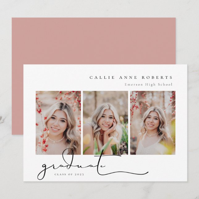 Faire-part photo de la graduation de l'instantané  (Devant / Derrière)