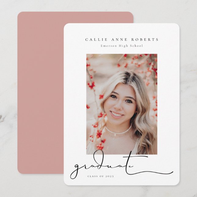 Faire-part photo de la graduation de l'instantané  (Devant / Derrière)