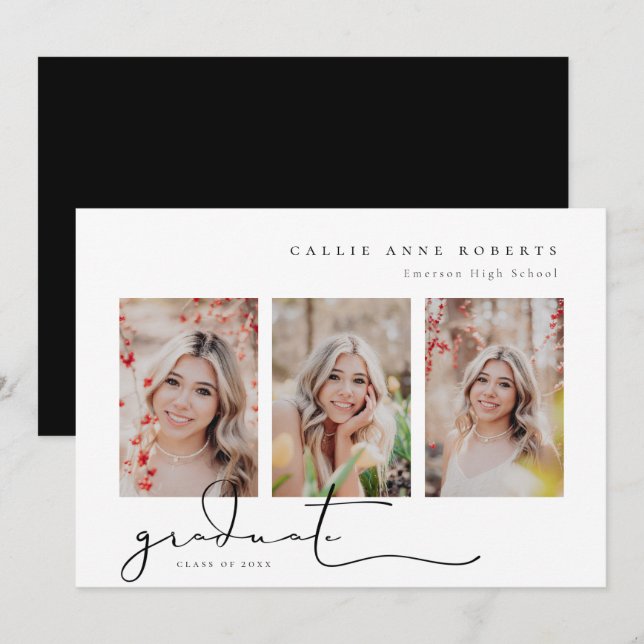 Faire-part photo de la graduation de l'instantané  (Devant / Derrière)