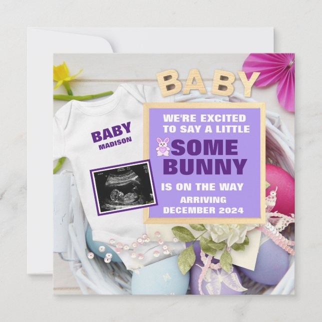 Faire-part photo de la grossesse numérique de Pâqu (Devant)