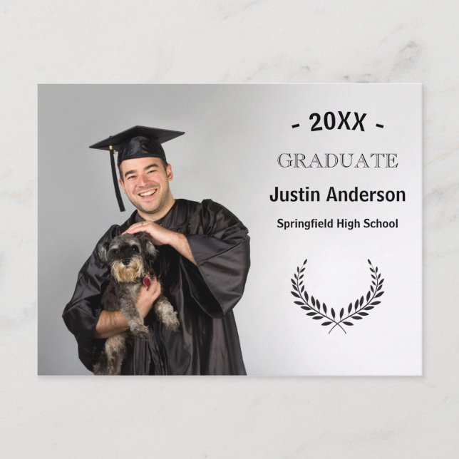 Faire-part Photo de Laurel Branches - Carte postale Graduatio (Devant)