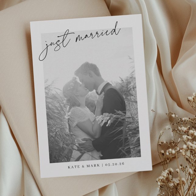 Faire-part Photo de mariage 'Juste Mariés' avec écriture manu (Créateur téléchargé)