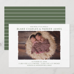 Faire-part Photo de naissance de jumeaux garçons