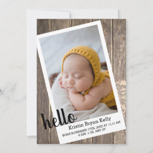 Faire-part Photo de naissance rustique