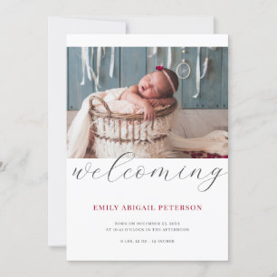 Faire-part Photo de naissance simple et moderne de nouveau-né